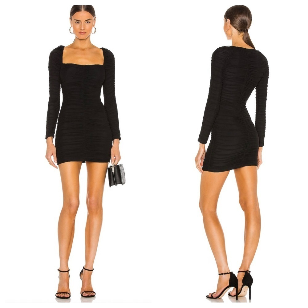 New! Michael Costello x Revolve Frankie square neck mini dress 13541